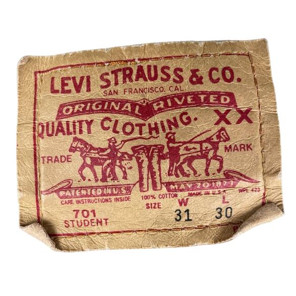 Vintage Levi’s 701 Student Fit Button Fly Denim Jeans Pants Bottoms - Picture 10 of 10